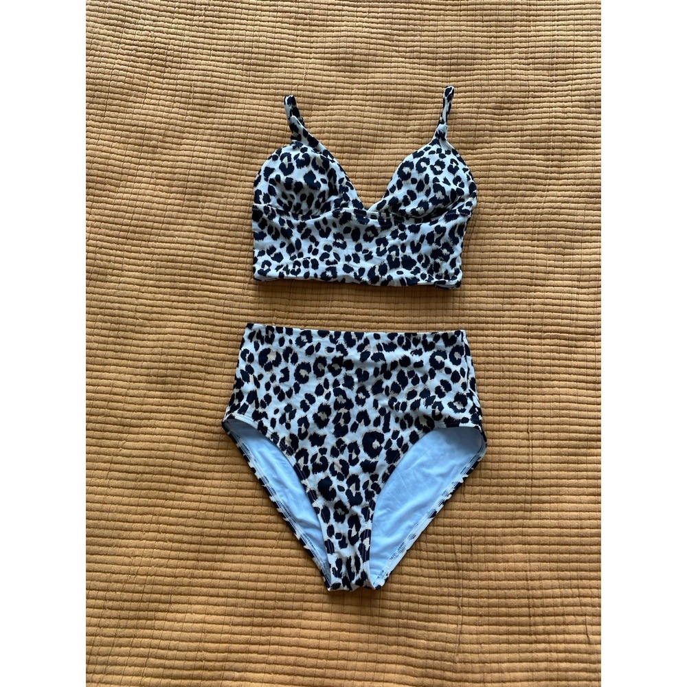 Women's Old Navy Leopard Print High Rise Bikini Set Size Small